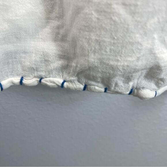 Free People Crystal Cove Smocked Mini Dress White Blue - Picture 10 of 14